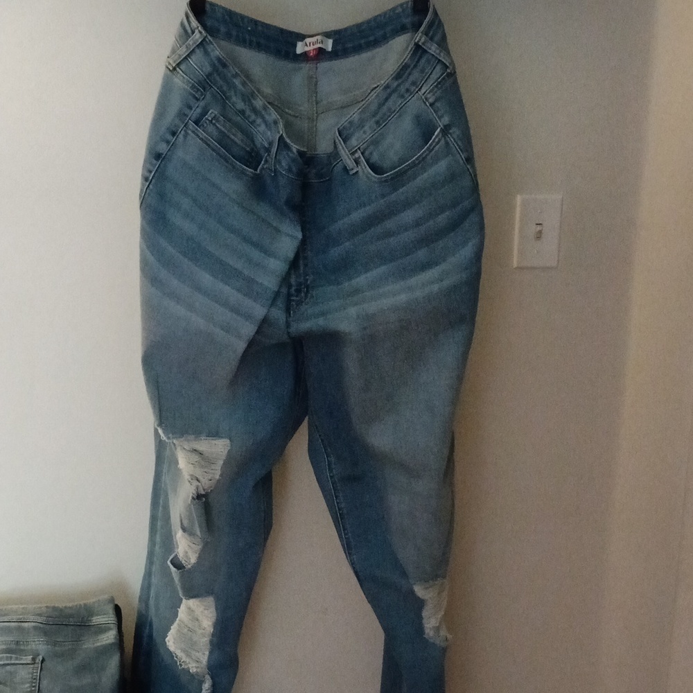 Distressed Boot Cut Jeans